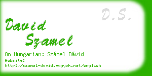 david szamel business card